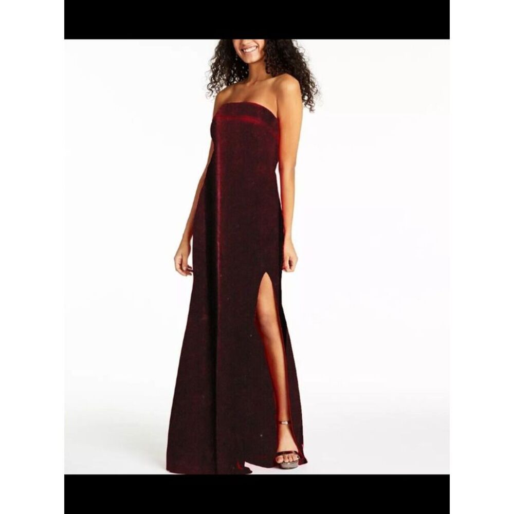 NWT CRYSTAL DOLLS Womens Gown Dress Maroon Sleeveless Velvet Juniors 3